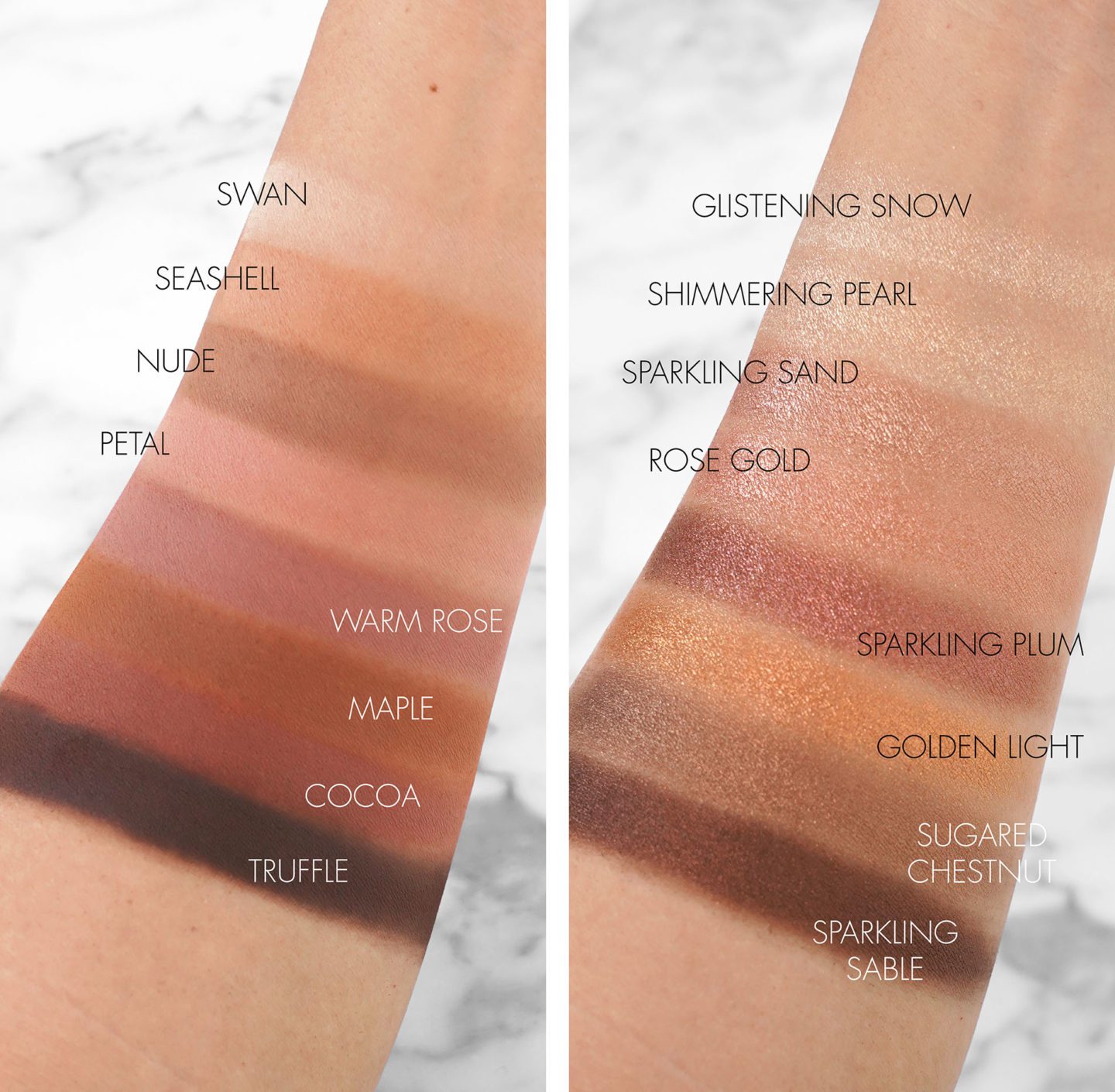 Too Faced Born This Way Natural Nudes Eyeshadow Palette swatches