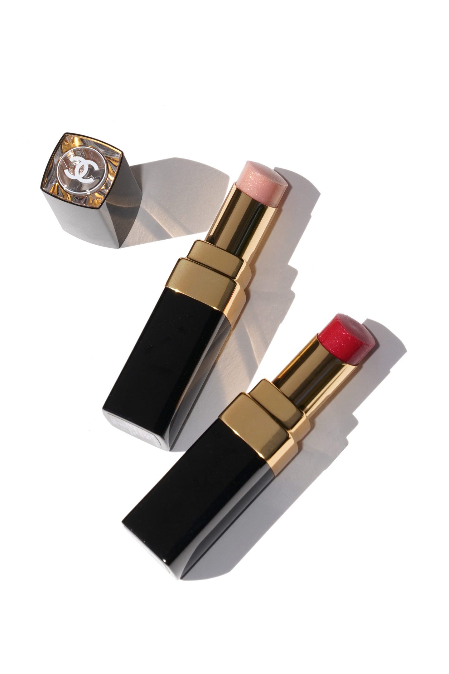 Chanel Rouge Coco Flash in Douceur 154 and Delicatesse 156