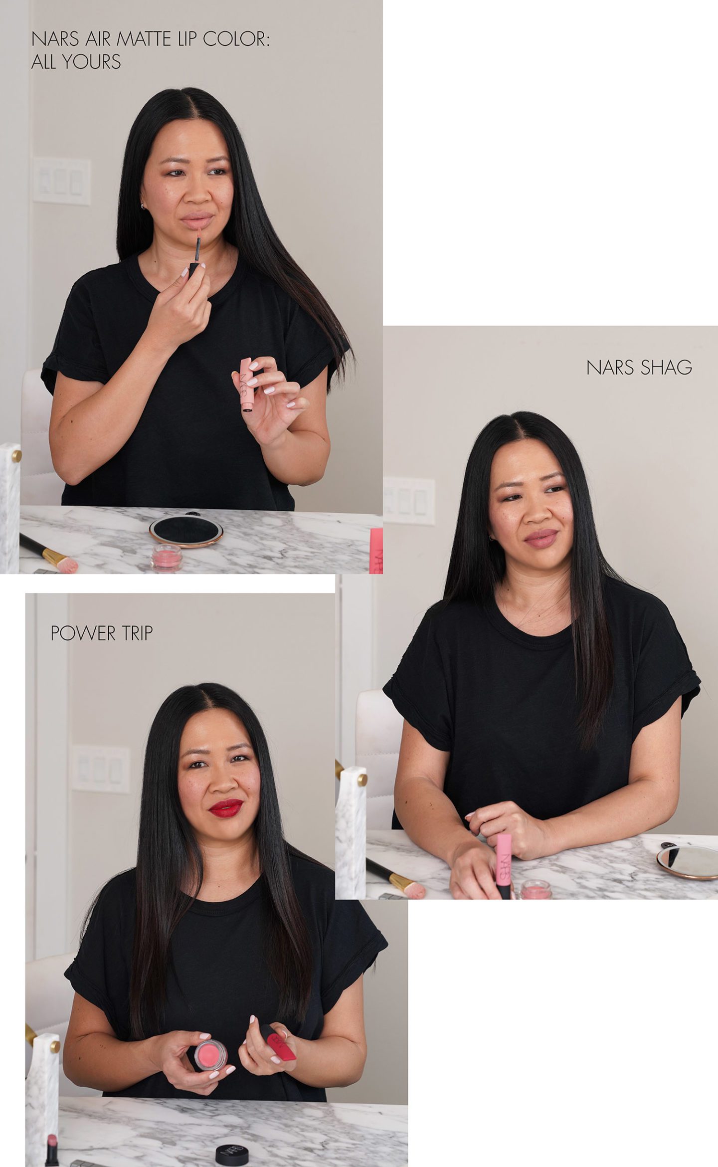 NARS Air Matte Lip Color All Yours, Shag and Power Trip