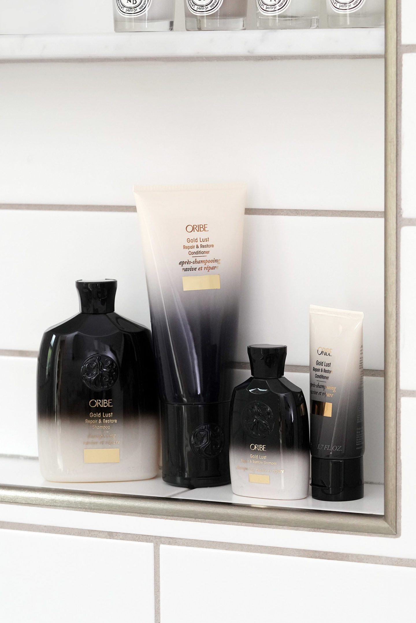 Oribe Home & Away Gold Lust Repair & Restore Shampoo & Conditioner Set