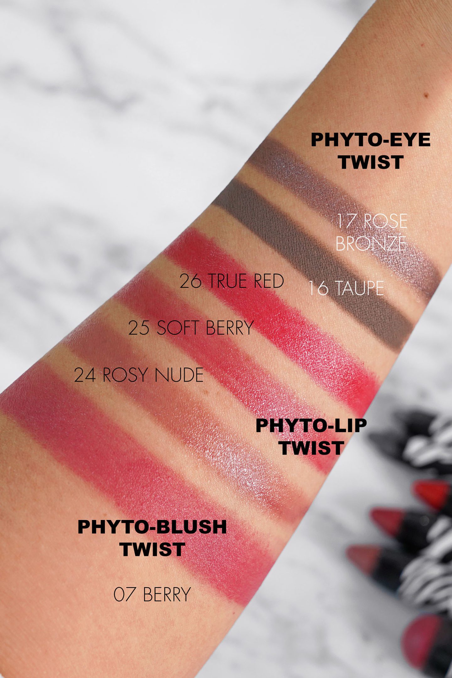 Sisley Phyto-Lip, Phyto-Eye and Phyto-Blush new shades swatches