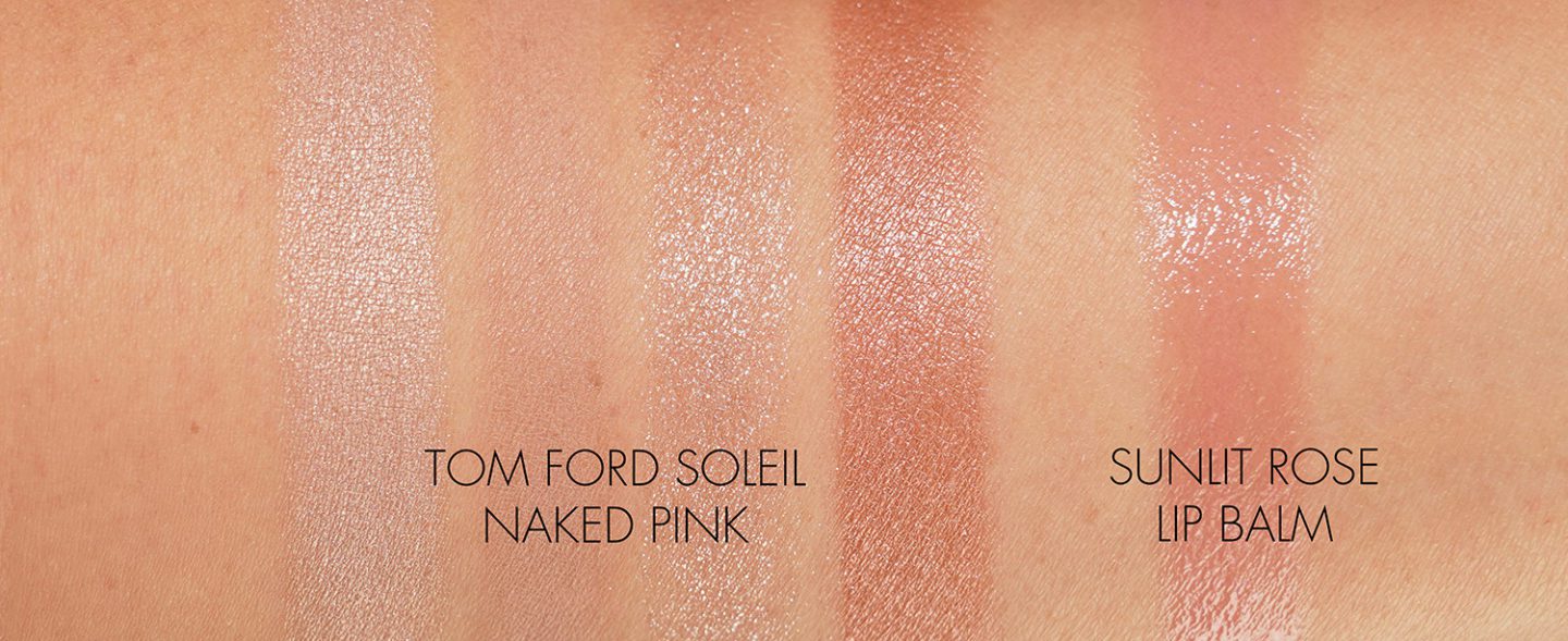Tom Ford Soleil Naked Pink Eyeshadow Quad and Sunlit Rose swatches