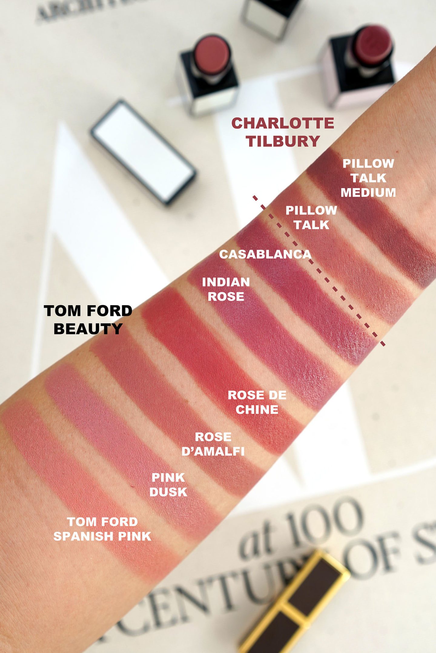 Tom Ford Lip Color swatches
