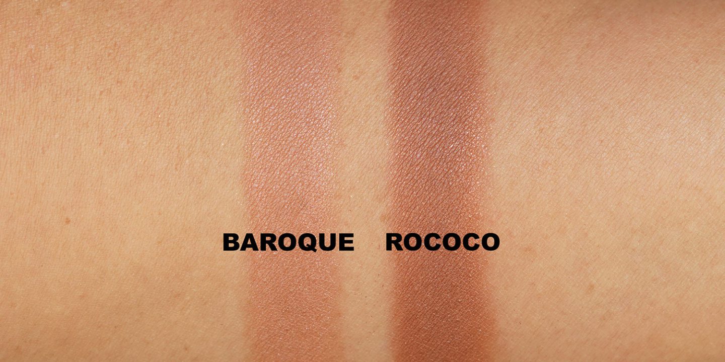 EM Cosmetics Heaven's Glow Blushes in Baroque and Rococo swatches