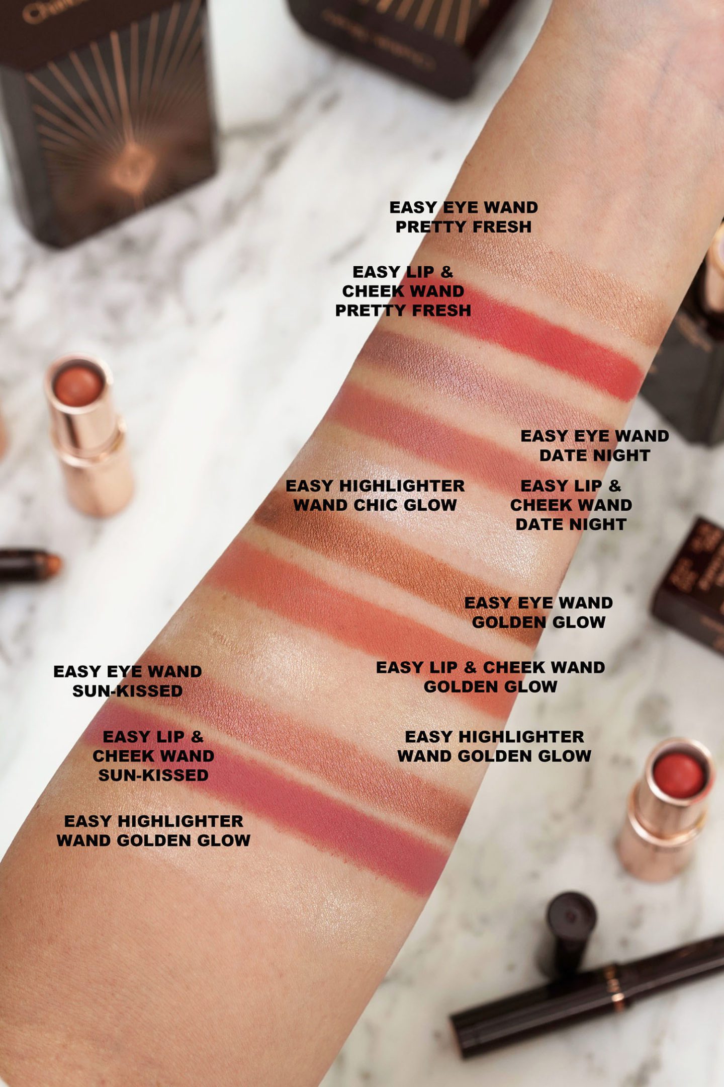Charlotte Tilbury Quick and Easy swatches