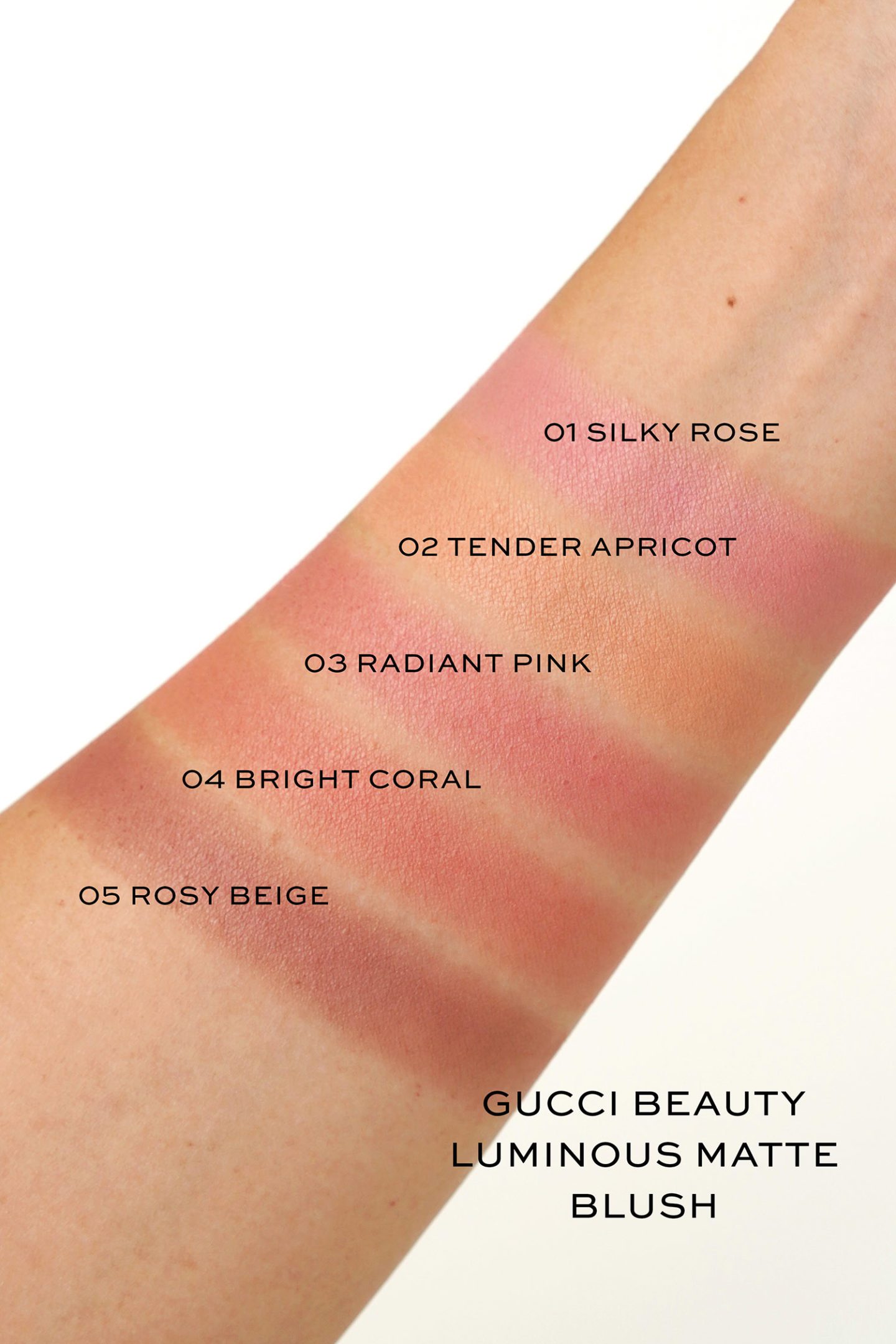 Gucci Beauty Luminous Matte Beauty Blush swatches