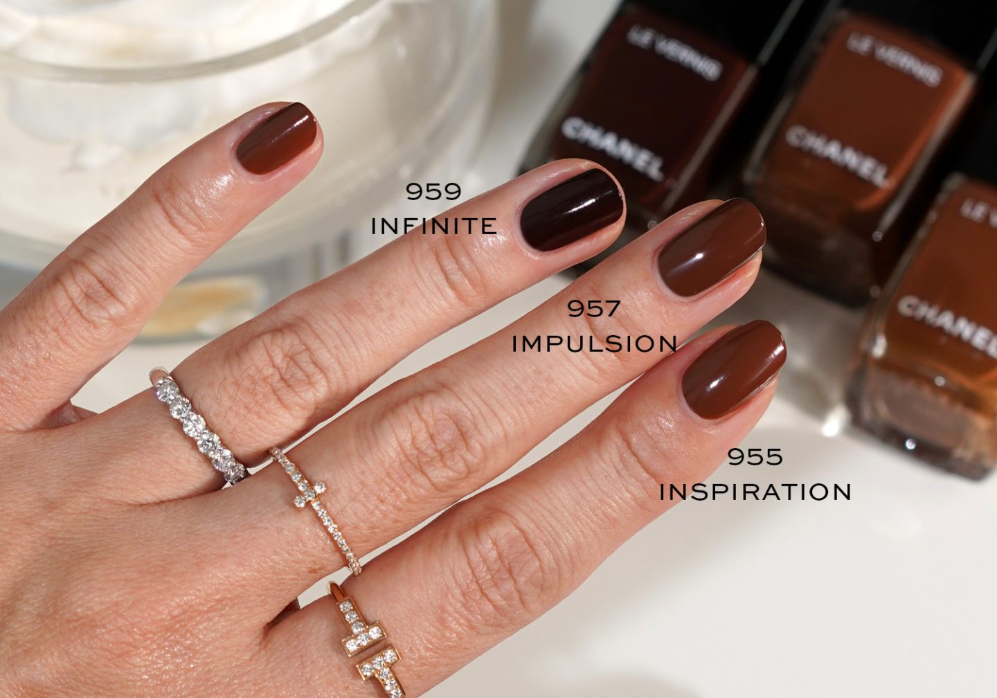 Chanel Le Vernis browns Infinite, Impulsion, Inspiration
