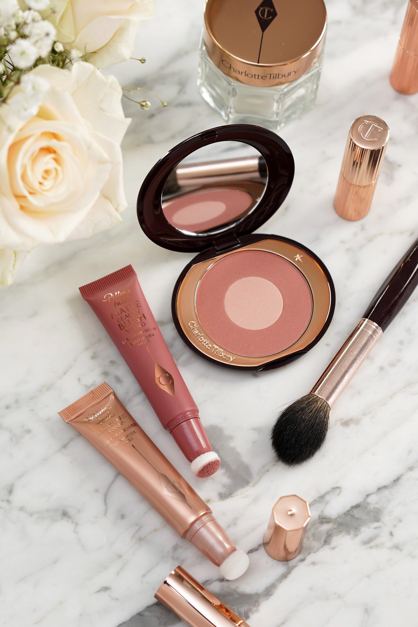 Charlotte Tilbury Pillow Talk Cheek Products Blush and Highlighter