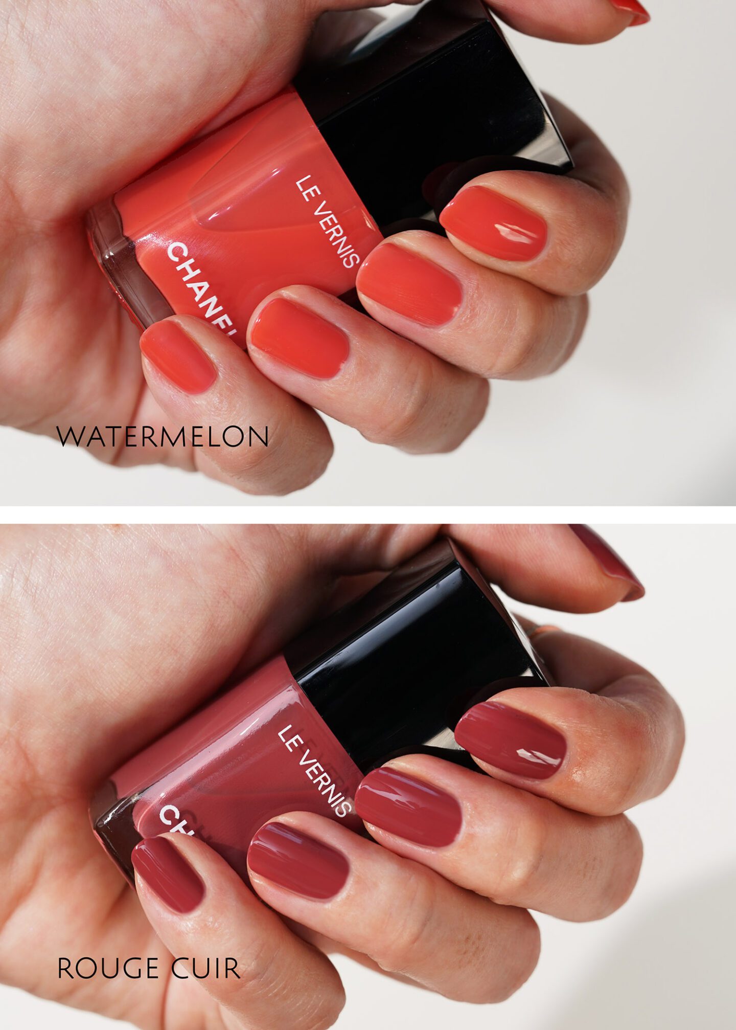 Chanel Le Vernis in Rouge Cuir and Watermelon