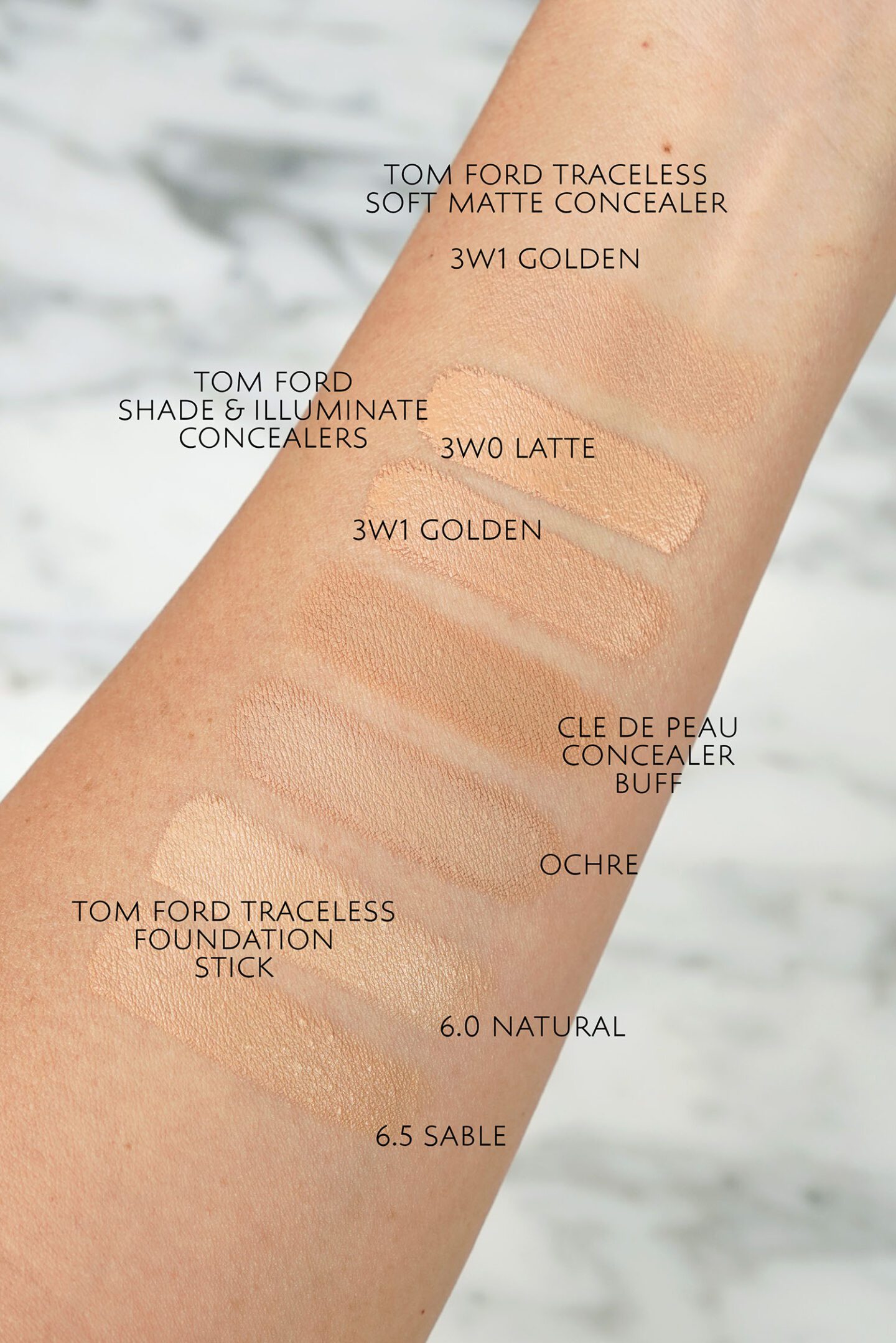 Concealer Swatches Tom Ford 3W1 Golden