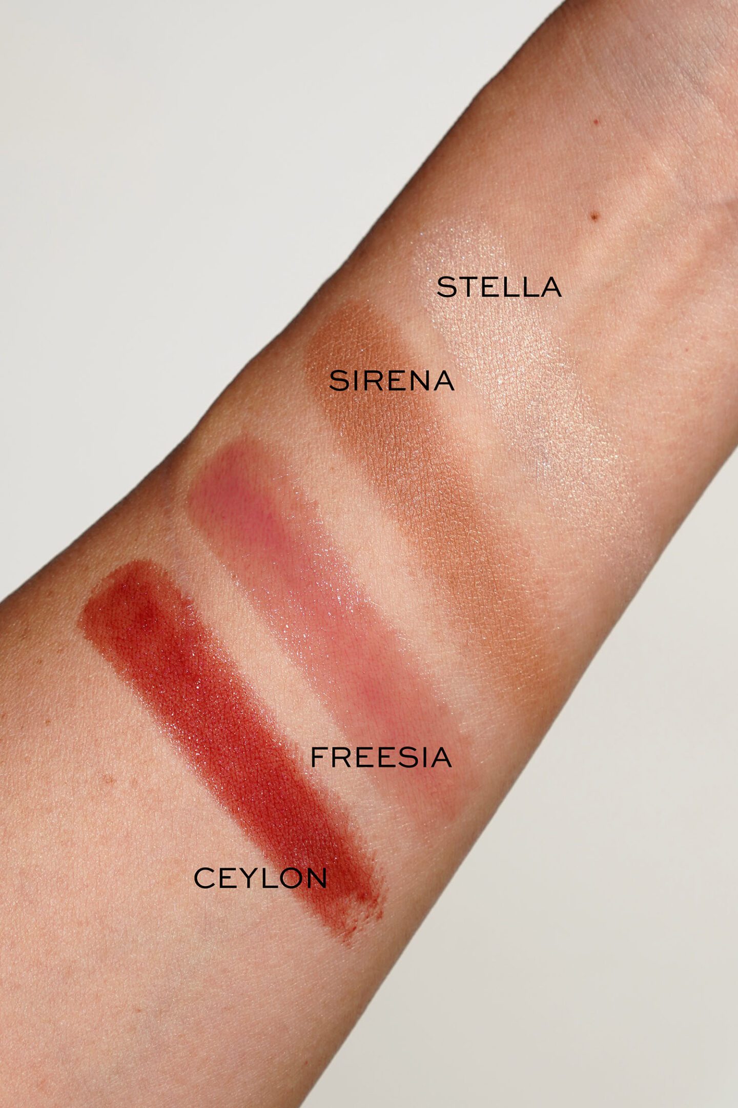 Chantecaille Summer 2023 Cosmos Collection Sirena and Stella swatches
