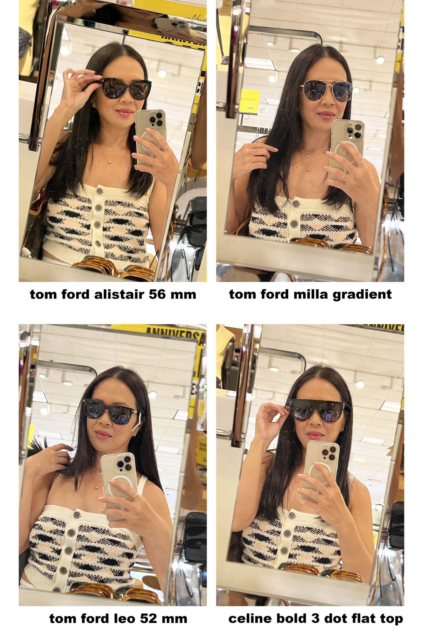 Nordstrom Anniversary Sale 2023 Sunglasses Try On Tom Ford and Celine