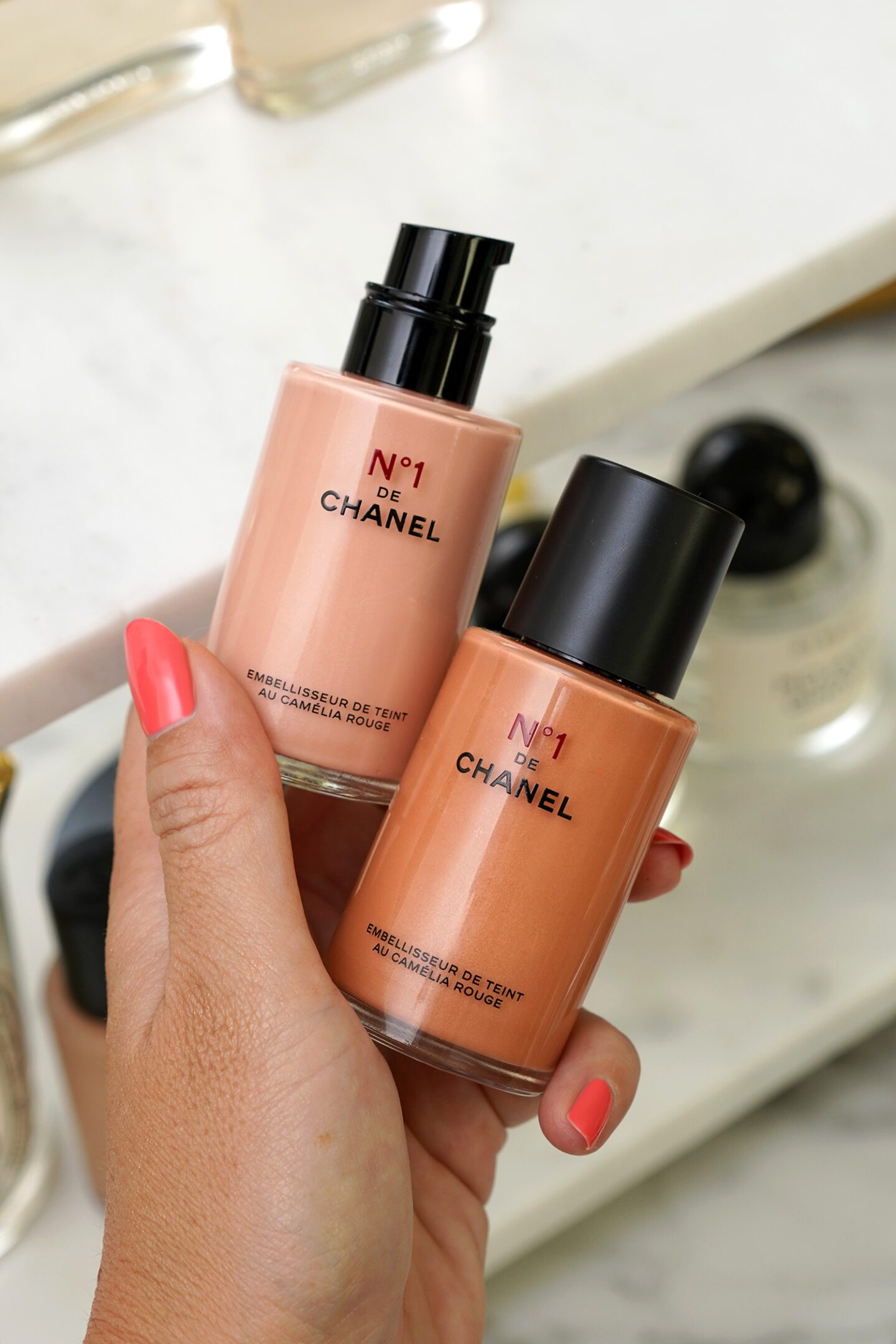 No 1 de Chanel Skin Enhancers Soft Pink and Medium Coral