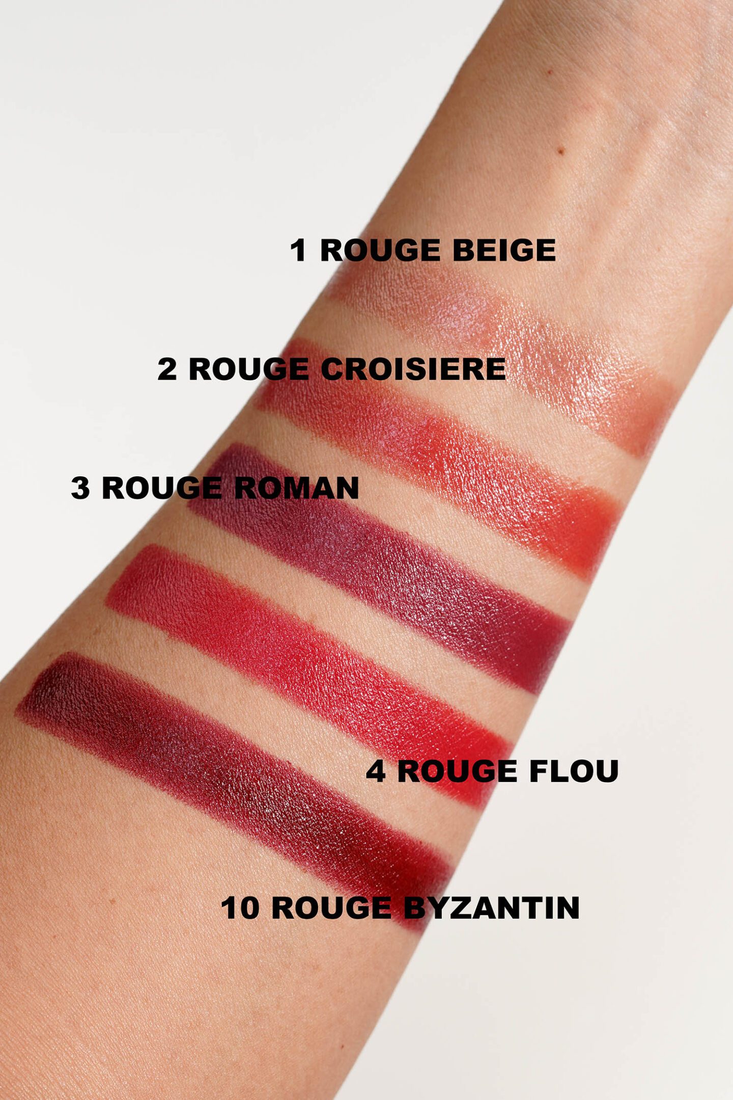 Chanel 31 Le Rouge Satin Lipstick swatches