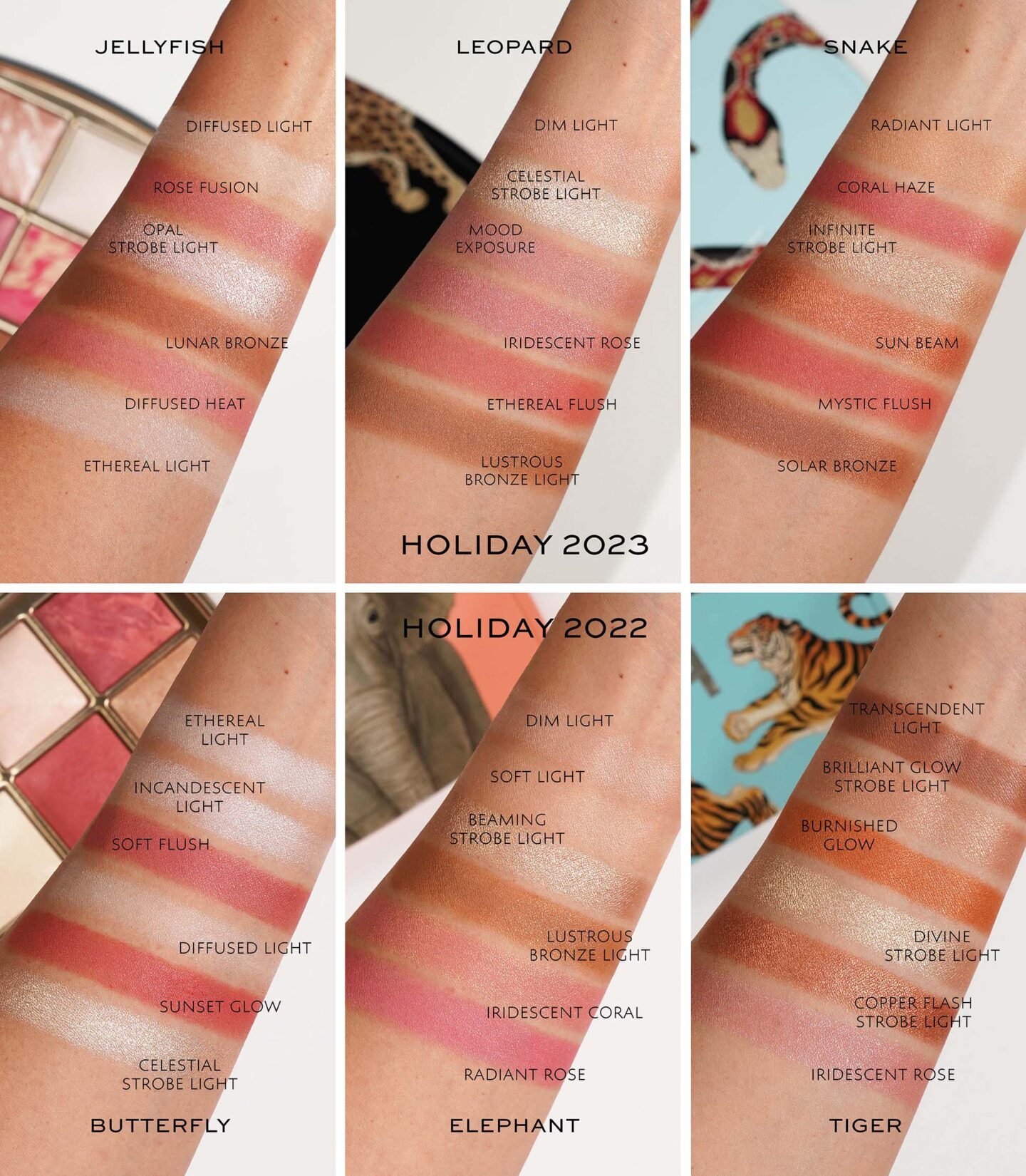 Hourglass Ambient Lighting Edit Unlocked Palettes Holiday 2023 vs Holiday 2022