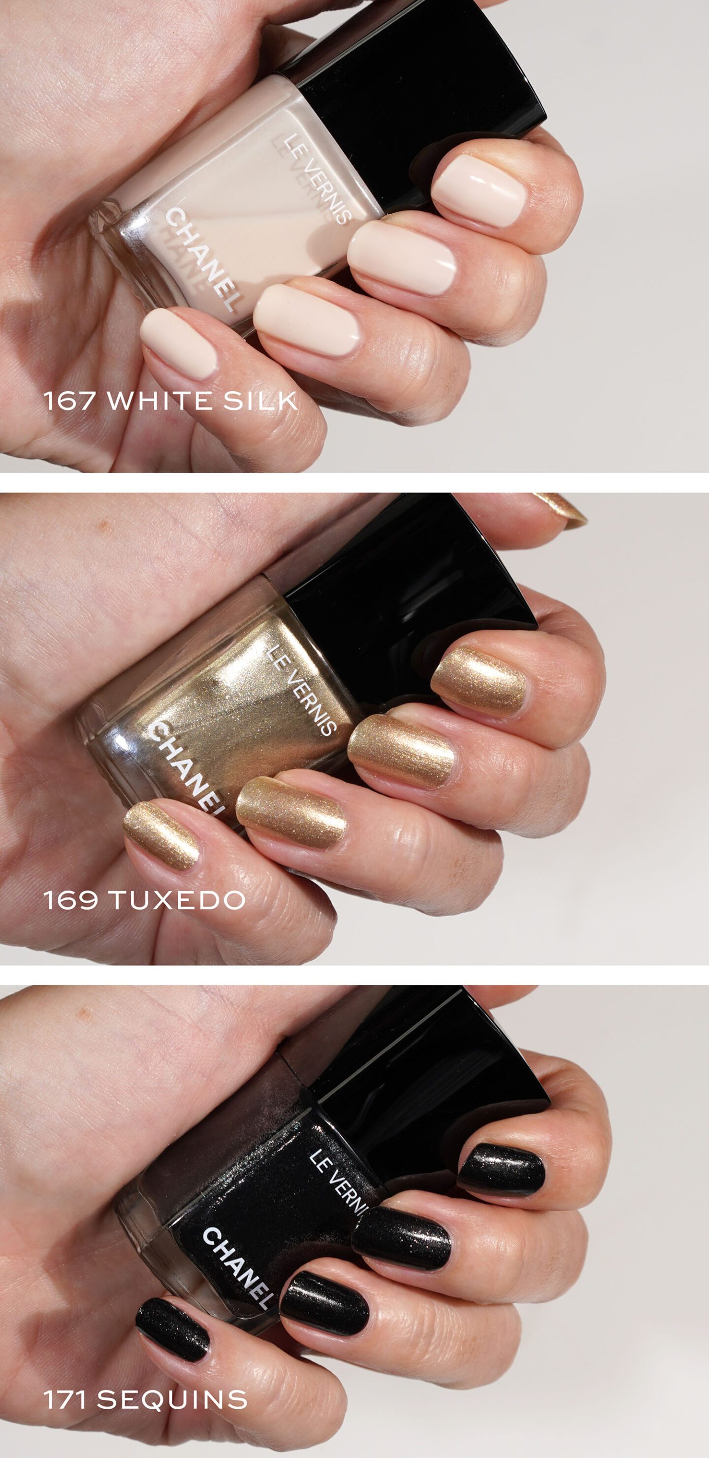 Chanel Holiday Le Vernis 2023 White Silk, Tuxedo and Sequins