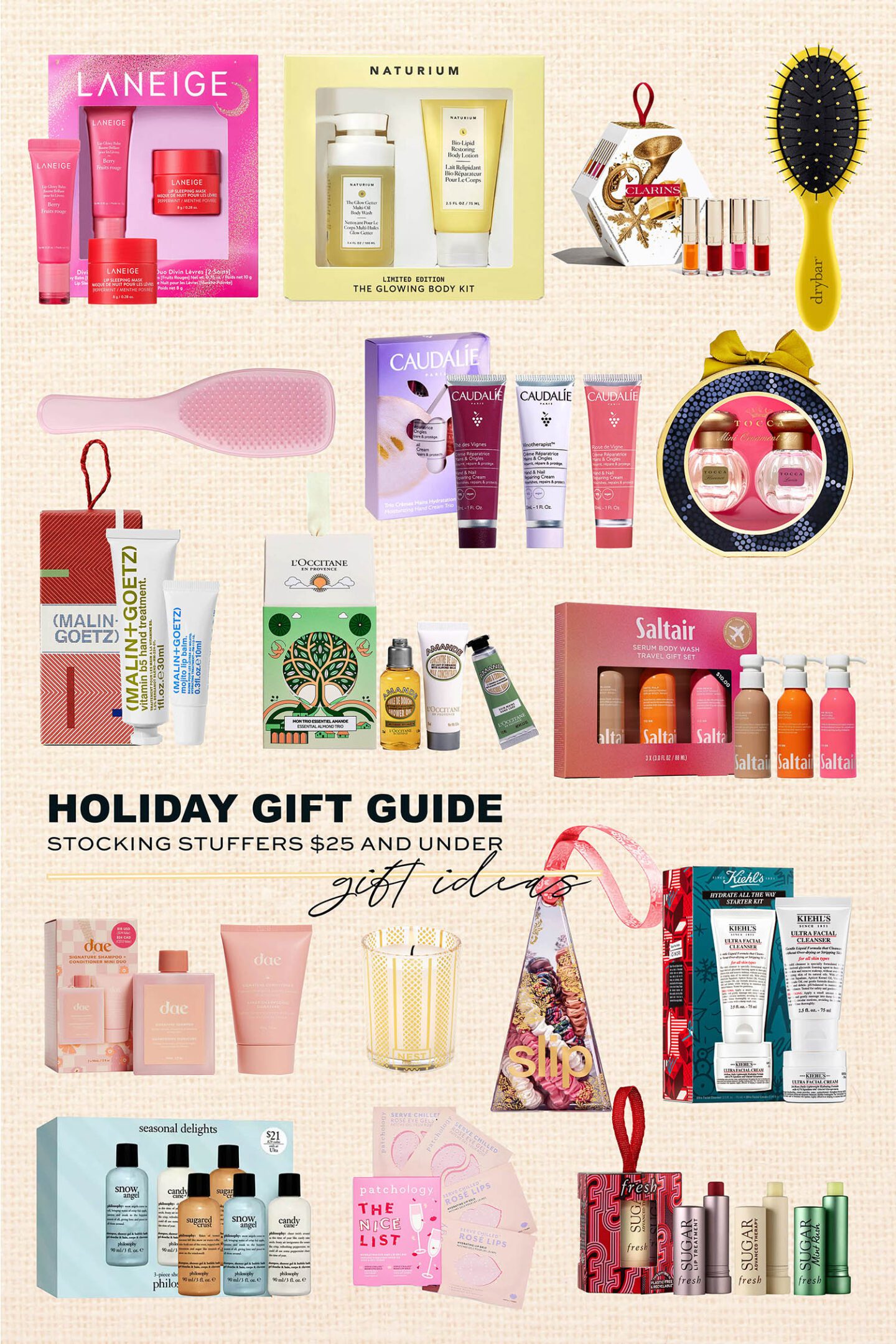 Skincare Hair Care Holiday Gift Ideas and Stocking Stuffers $25 and Under