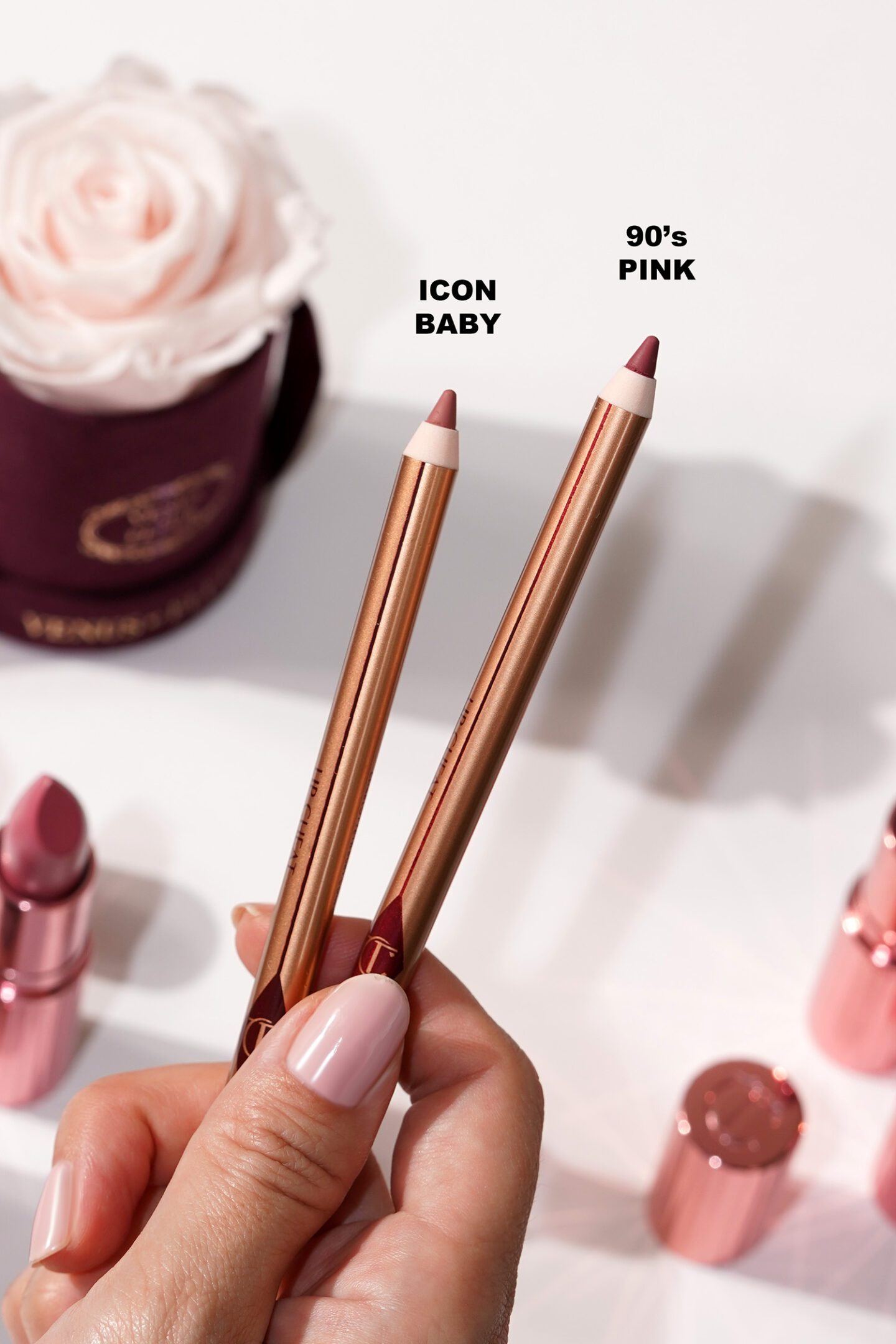 NEW Charlotte Tilbury Hollywood Beauty Icon Lip Cheat Icon Baby and 90s Pink