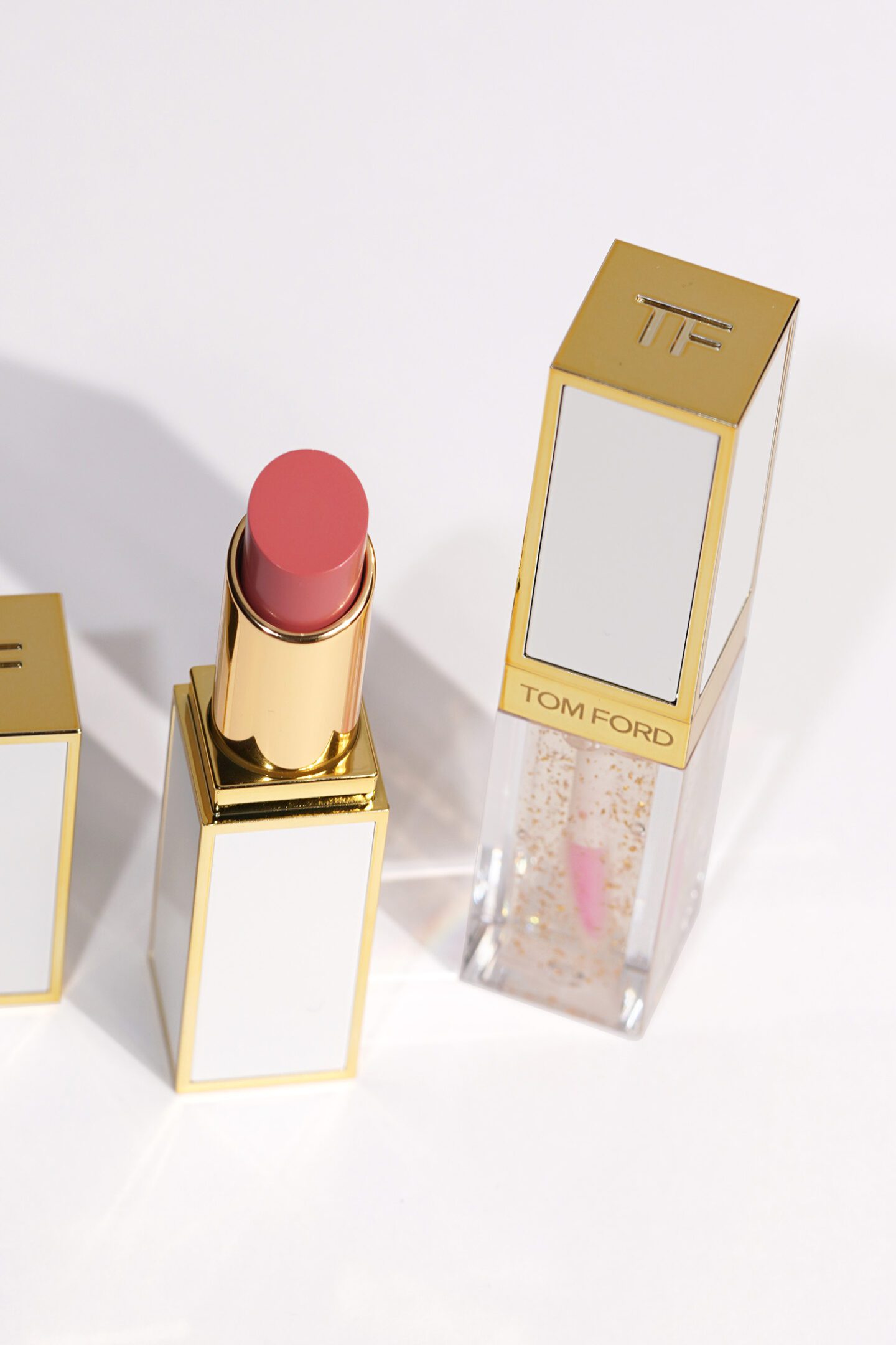 Tom Ford Beauty Soleil Glow Ultra Shine Lipstick in Plage Nue and Liquid Lip Blush