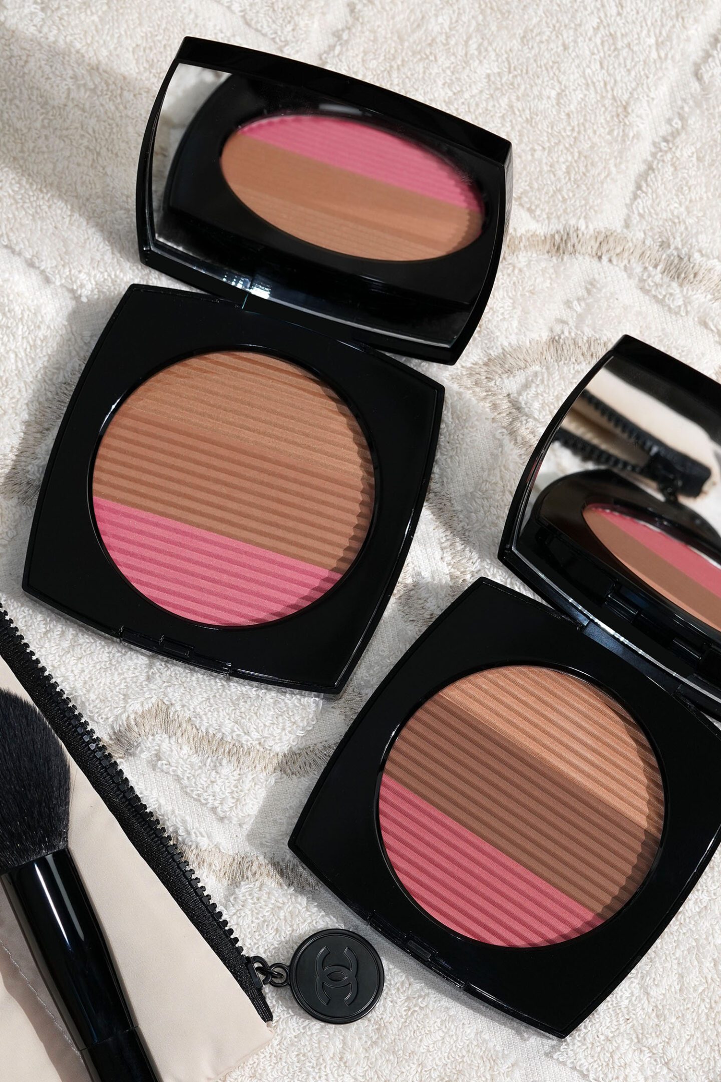 Chanel Les Beiges Medium Rosegold vs Deep Rosegold Bronzer 2024 review and swatches new bronzers via The Beauty Lookbook