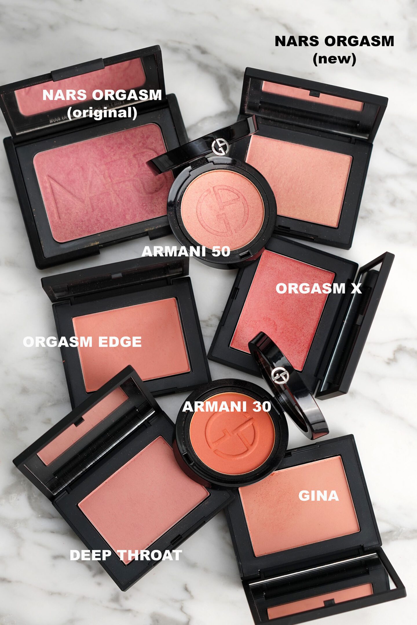 Peach Blushes from NARS and Armani