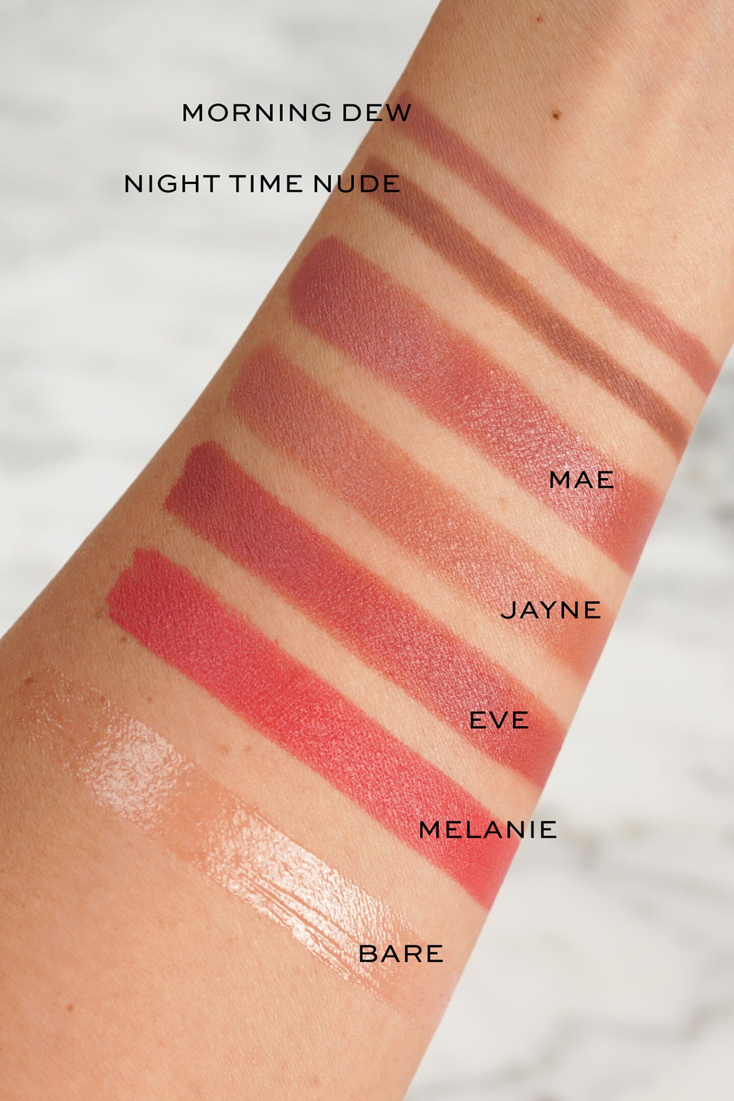 RMS Legendary Serum Lipsticks swatches