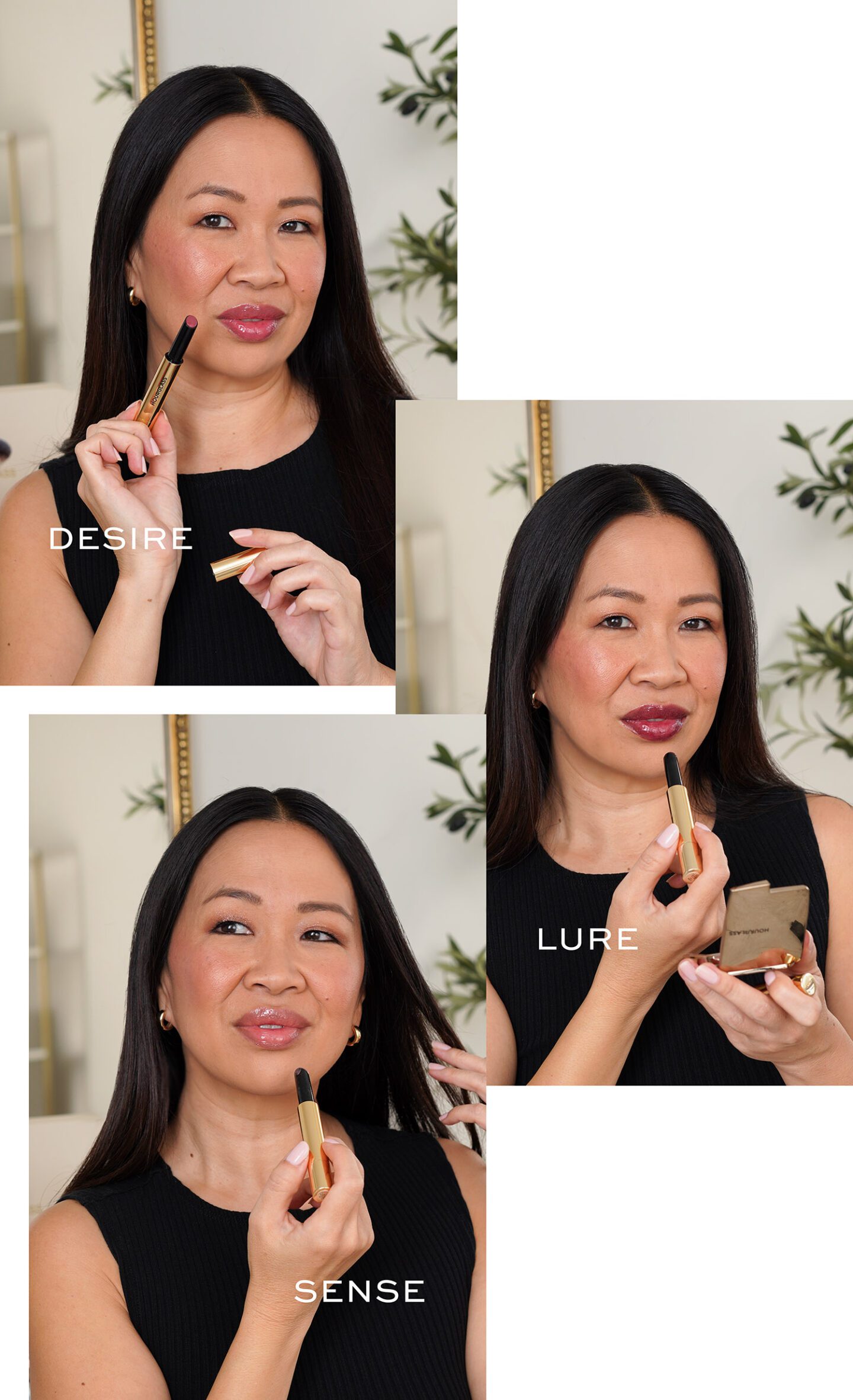 Hourglass Phantom Volumizing Glossy Lip Balm swatches