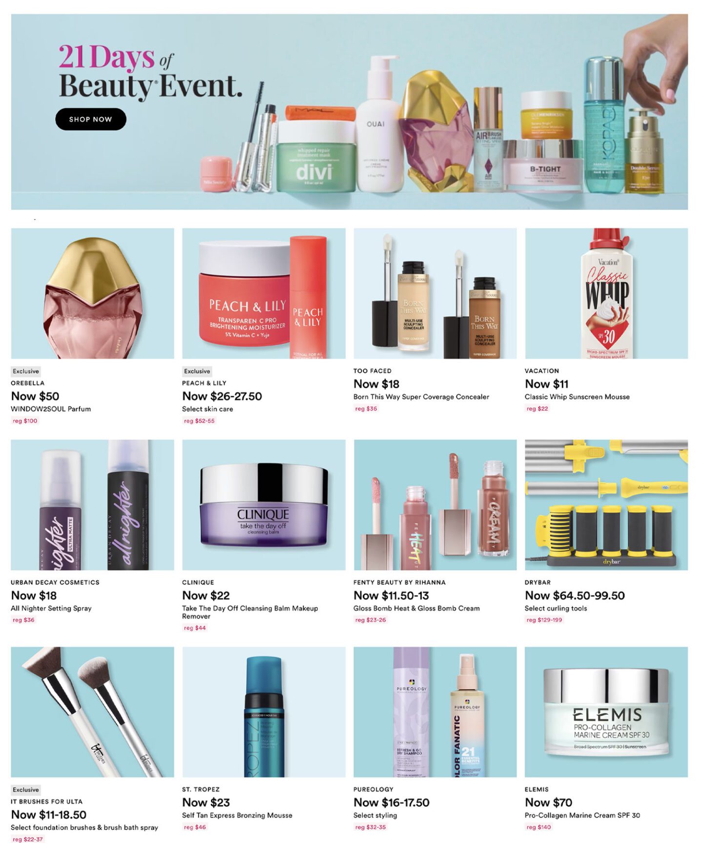 Ulta 21 Days of Beauty Deals - 50% off March 8