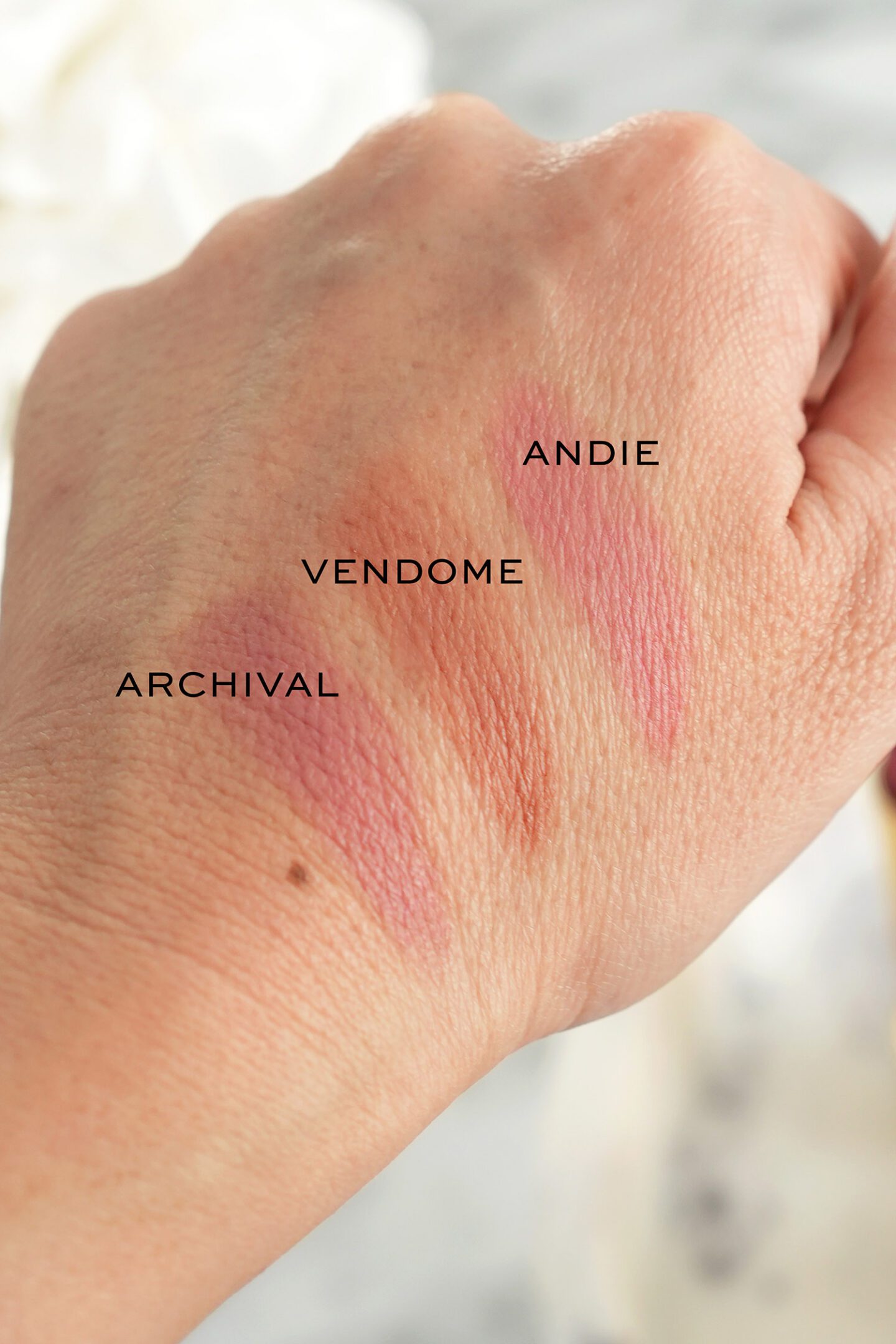 Merit Signature Lip Blush Archival, Andie and Vendome