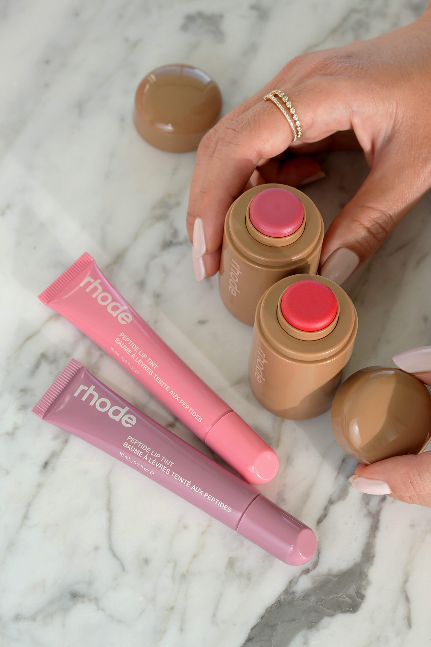 New Rhode Pocket Blush and Peptide Lip Tint Shades
