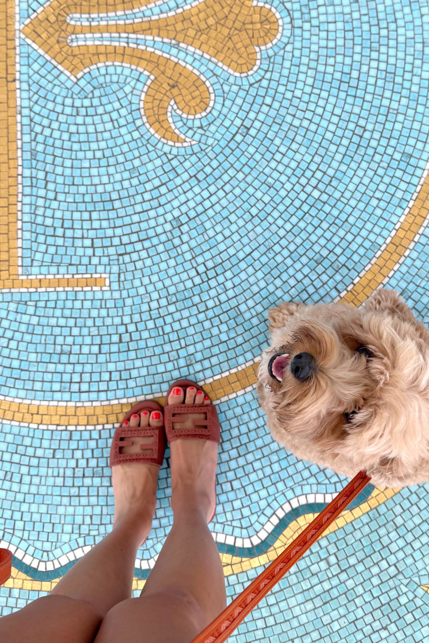 Essie Geranium and Fendi Baguette Slides
