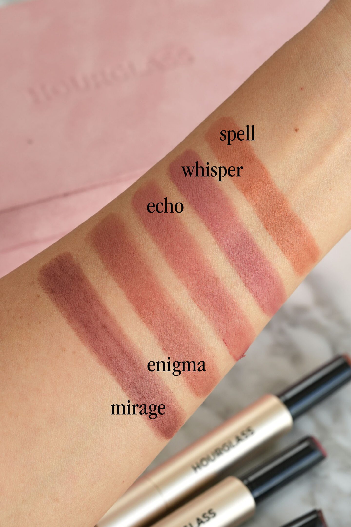 Hourglass Phantom Blur Balm swatches